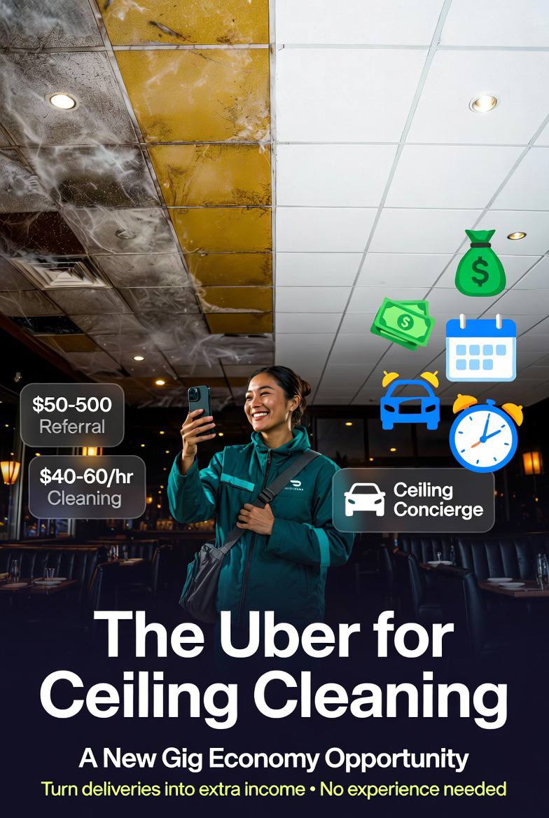 Gig economy ceiling cleaning opportunity