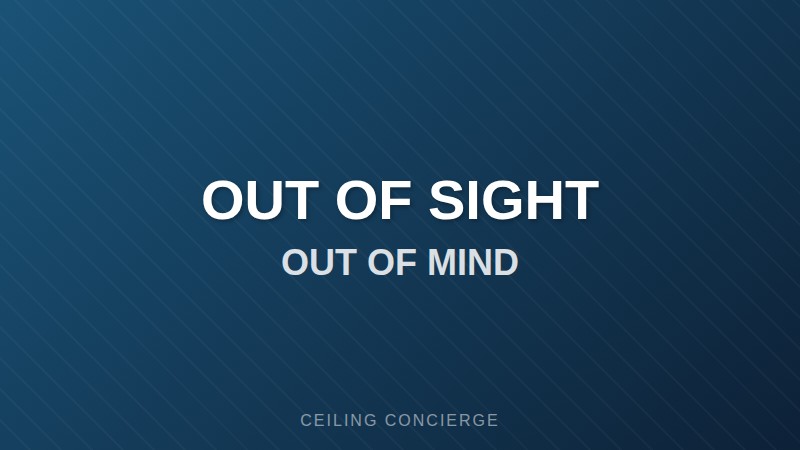 Out of sight out of mind ceiling cleaning